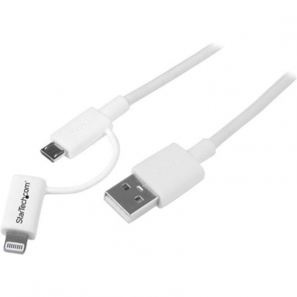 Startech Cable Adaptador Apple Lightning o Micro USB a USB 1m Blanco