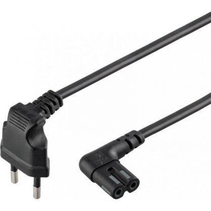 Goobay Cable de Alimentacin Acodado IEC-320/C7 para PlayStation 5m Negro